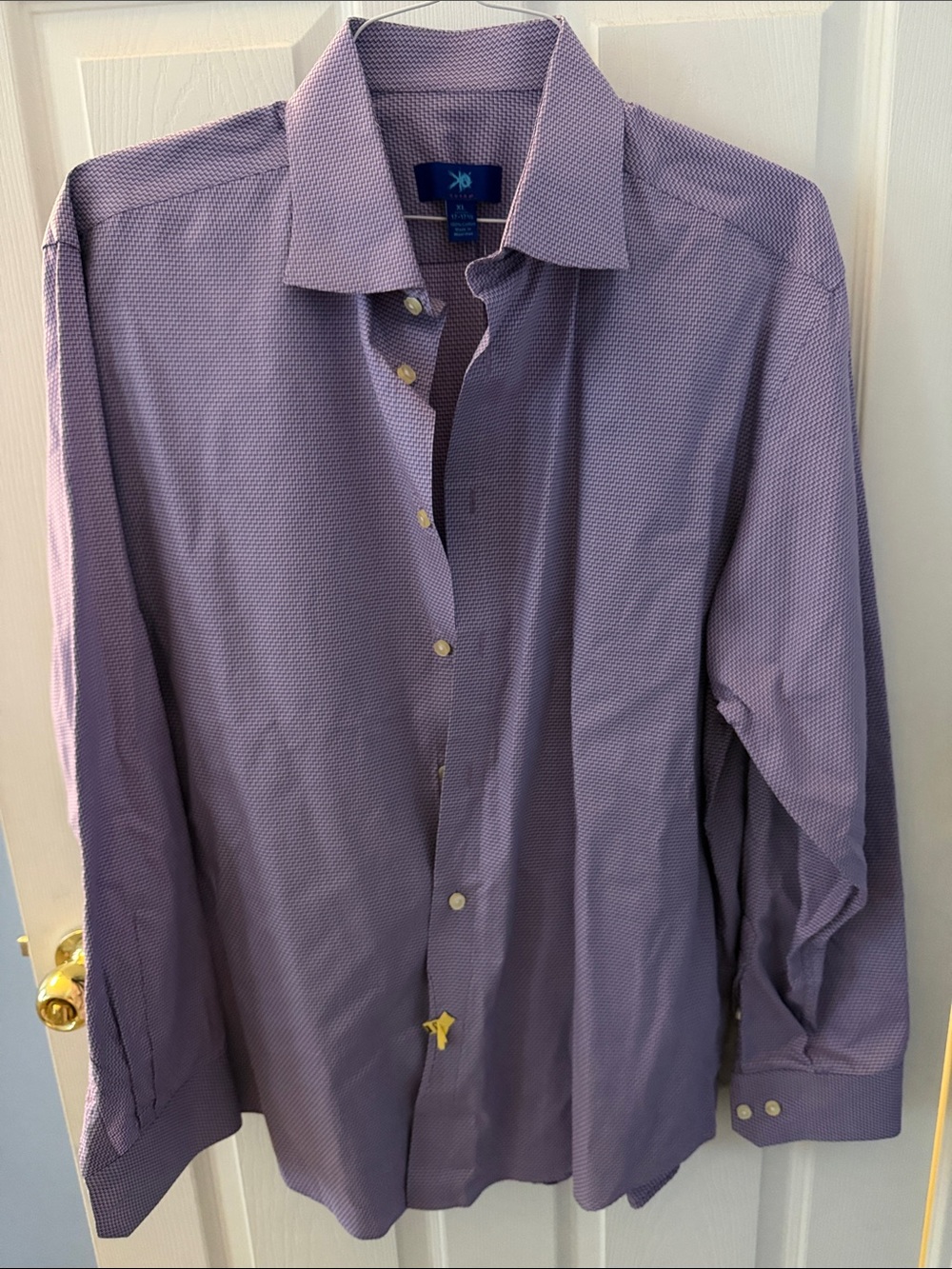 Egara Lavender Textured Dress Shirt - Long Sleeve Collared 17-17.5 nec